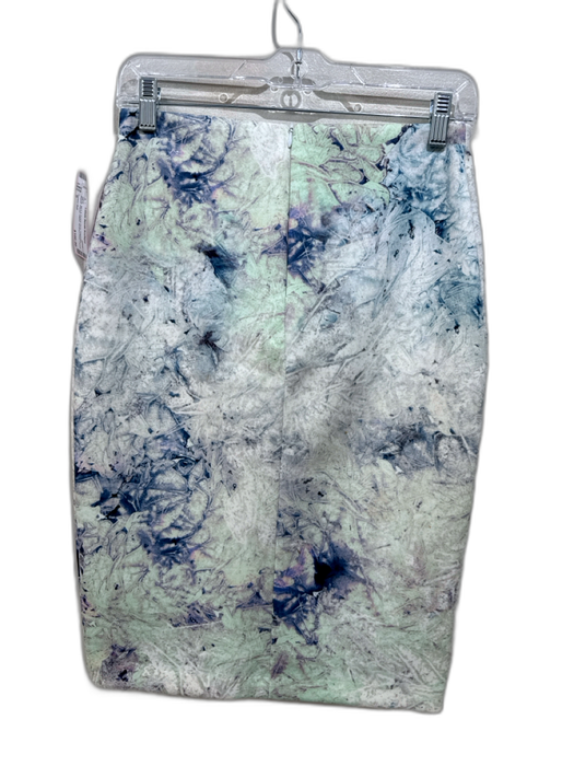 Hunter Bell Size S White, Mint & Purple Pirnt Polyester Blend Pencil Knee Skirt White, Mint & Purple Pirnt / S