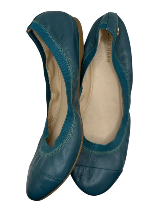 Cole Haan Shoe Size 8 Turquiose Leather Elastic Round Toe Flats Turquiose / 8