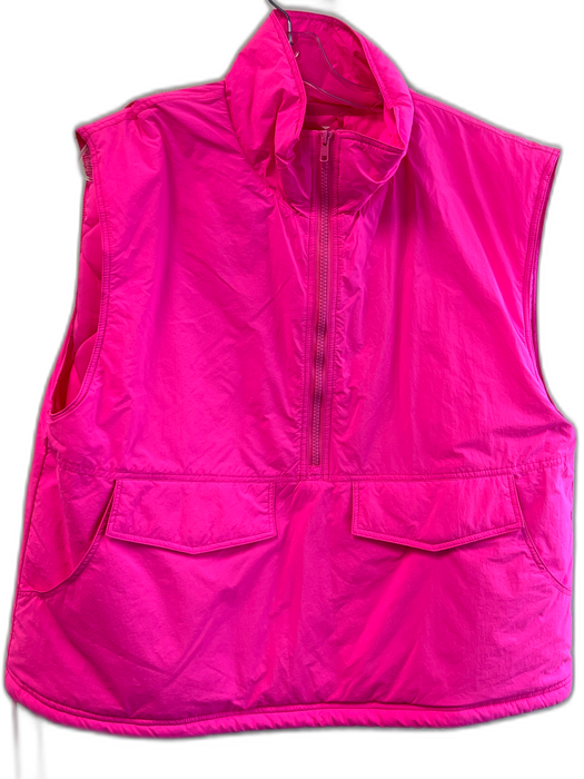 Bucket List Size Small Hot pink Polyester Half Zip Pockets Tie at Side Vest Hot pink / Small