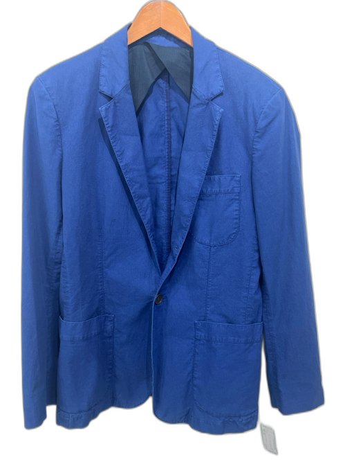 Alexander McQueen Blue Solid 2 Button Men's Blazer Blue / 48