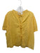 Free People Size Medium Yellow Cotton Short Puff Sleeve Floral Eyelet Top Yellow / Medium