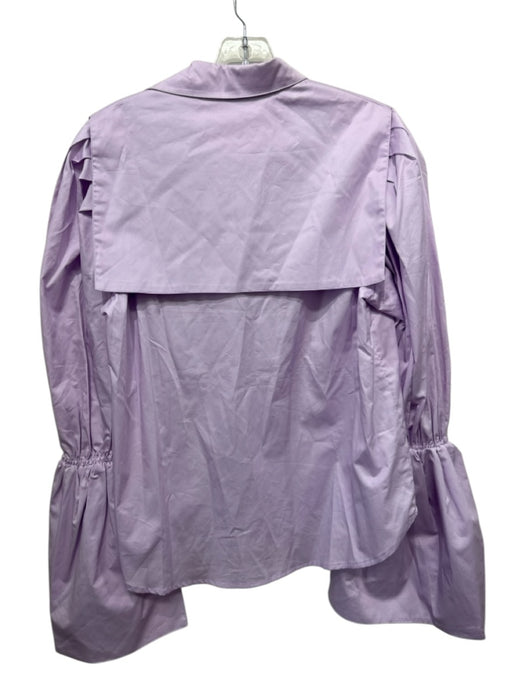 Melbourne Size Medium Light Purple Cotton Long Bell Sleeve Button Front Top Light Purple / Medium