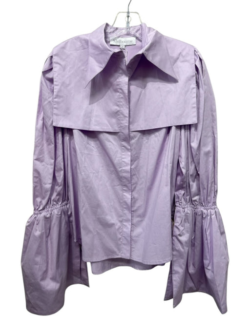 Melbourne Size Medium Light Purple Cotton Long Bell Sleeve Button Front Top Light Purple / Medium