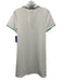 Addison Bay Size L White Polyester Blend Collar Neck Blue Stripe Detail Dress White / L