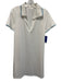 Addison Bay Size L White Polyester Blend Collar Neck Blue Stripe Detail Dress White / L