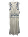 Zara Size M Navy, Light Blue & White Polyester Sleeveless Drawstring Waist Dress Navy, Light Blue & White / M