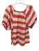 Never a Wallflower Size M Orange, Pink & White Cotton Blend V Neck Top Orange, Pink & White / M