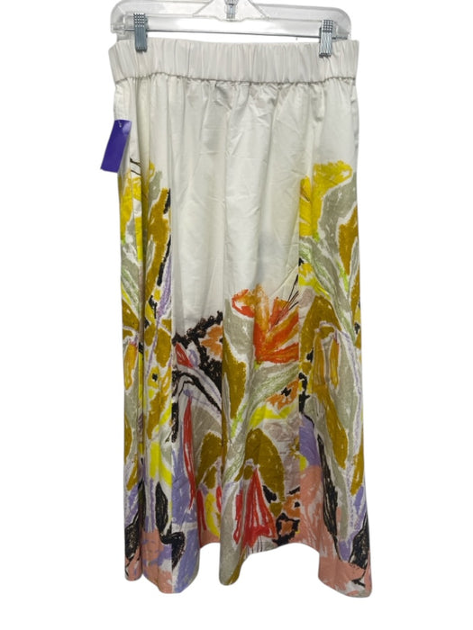 Marie Oliver Size M White, Yellow & Multi Cotton Elastic Waist Skirt Set White, Yellow & Multi / M