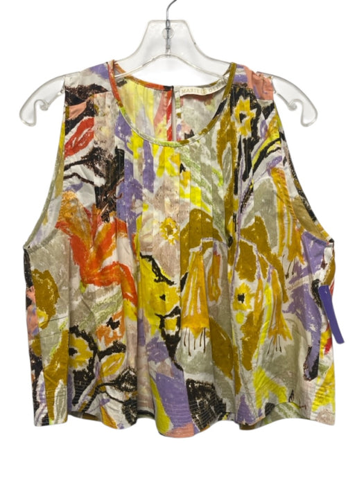 Marie Oliver Size M White, Yellow & Multi Cotton Elastic Waist Skirt Set White, Yellow & Multi / M