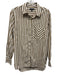 Rag & Bone Size M Brown & White Cotton Long Sleeve Stripe Buttons Collar Top Brown & White / M
