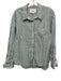 Pistola Size M Sea Green & white Cotton Long Sleeve Stripe Buttons Collar Top Sea Green & white / M