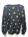 Chasor Size M Black & Gold Cotton Blend Crew Neck stars Sweater Black & Gold / M