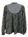 The Shirt Rochelle Behrens Size M Light Blue, Green, Cream Polyester Buttons Top Light Blue, Green, Cream / M
