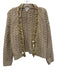 Maeve Size One Size Light Brown & Gold Acrylic Long Sleeve Sequin Cardigan Light Brown & Gold / One Size
