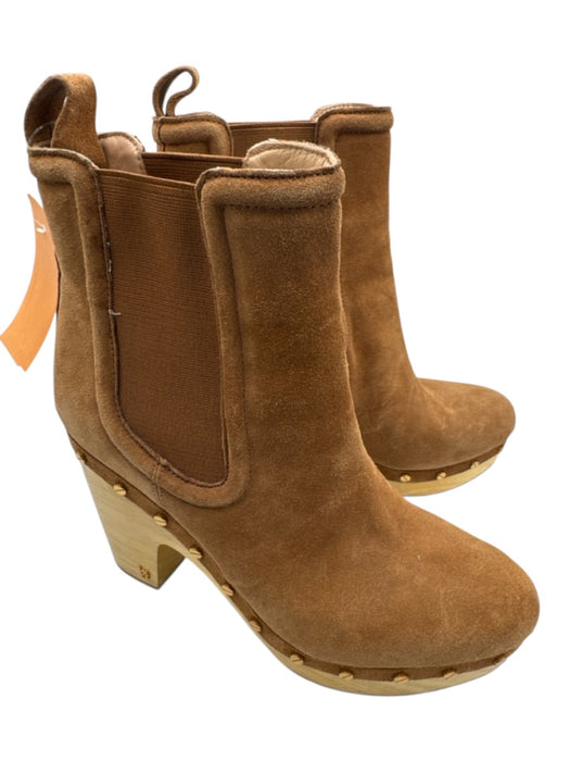 Veronica Beard Shoe Size 9.5 Brown & Beige Suede leather Clog Booties Brown & Beige / 9.5