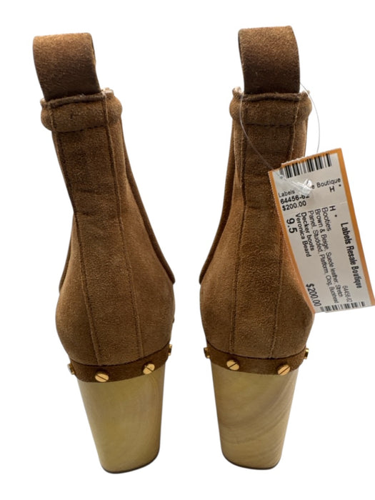 Veronica Beard Shoe Size 9.5 Brown & Beige Suede leather Clog Booties Brown & Beige / 9.5