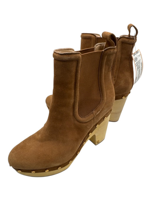 Veronica Beard Shoe Size 9.5 Brown & Beige Suede leather Clog Booties Brown & Beige / 9.5
