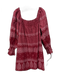 Mille Resort & Travel Size M Raspberry Red Cotton Long Sleeve Spotted Dress Raspberry Red / M