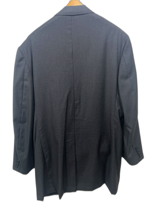 Oxxford Clothes Gray & White Wool Striped 2 Button Men's Blazer Gray & White / 46L