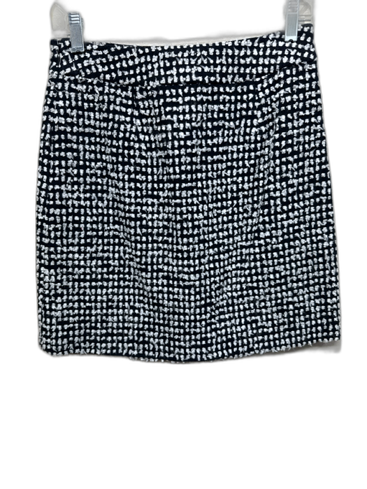 Kate Spade Size 2 Black & White Cotton, Wool, Nylon Side Zip Knit pleats Skirt Black & White / 2