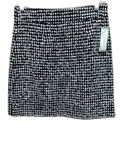 Kate Spade Size 2 Black & White Cotton, Wool, Nylon Side Zip Knit pleats Skirt Black & White / 2