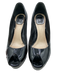 Christian Dior Shoe Size 38 Black Patent Leather Peep Toe Platform Pumps Black / 38