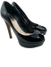 Christian Dior Shoe Size 38 Black Patent Leather Peep Toe Platform Pumps Black / 38