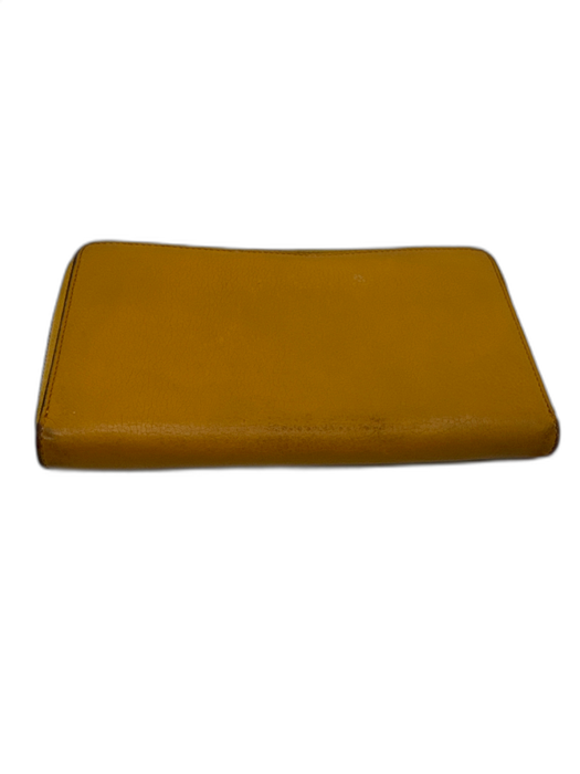 Celine Yellow Leather Bi- Fold Zip Continental Wallets Yellow