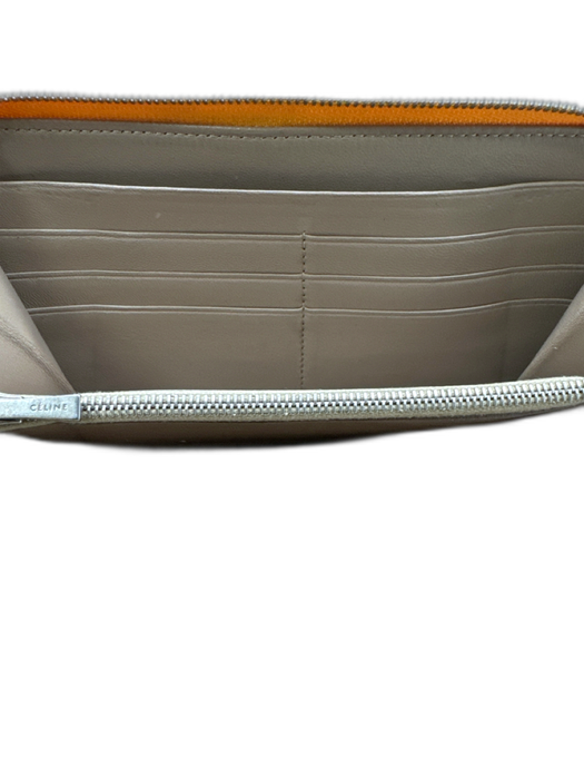 Celine Yellow Leather Bi- Fold Zip Continental Wallets Yellow