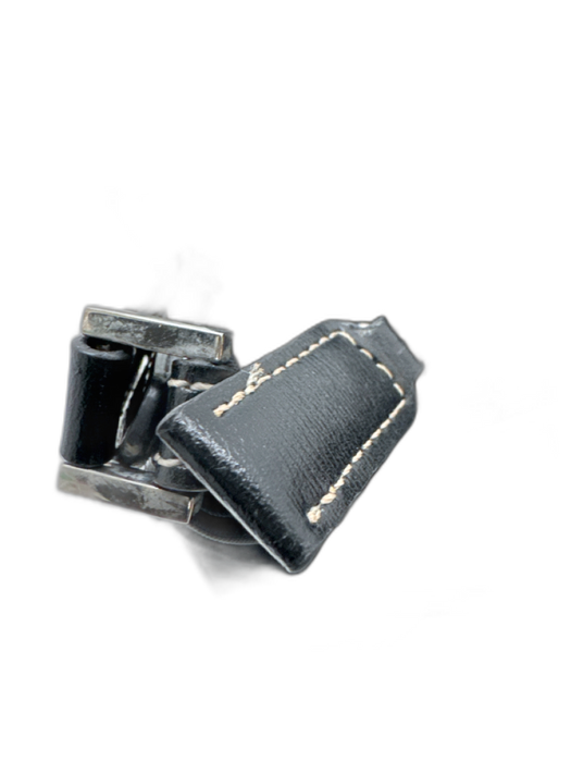 Prada Black Nylon & Leather silver tone hardware Zip Close Shoulder Bag Black / S