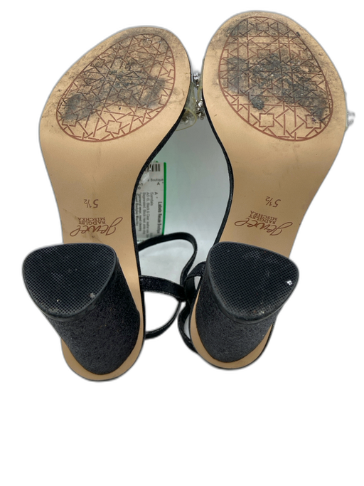 Jewel Badgley Mischka Shoe Size 5.5 Black & Clear leather sole Glitter Sandals Black & Clear / 5.5