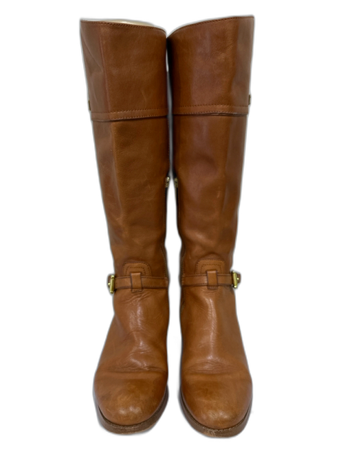 Coach Shoe Size 6 Brown Leather Side Zip Buckle Half Calf Boots Brown / 6