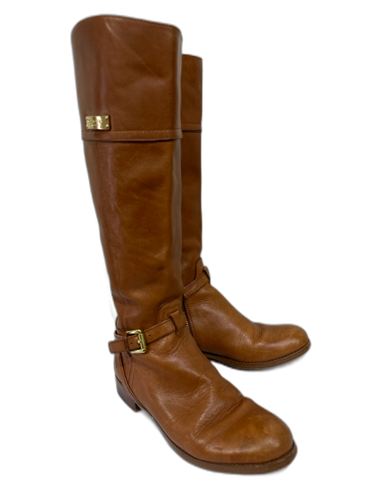 Coach Shoe Size 6 Brown Leather Side Zip Buckle Half Calf Boots Brown / 6