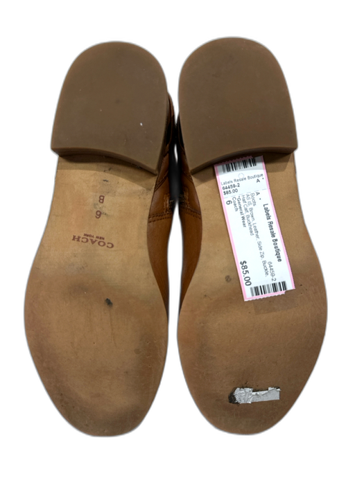 Coach Shoe Size 6 Brown Leather Side Zip Buckle Half Calf Boots Brown / 6