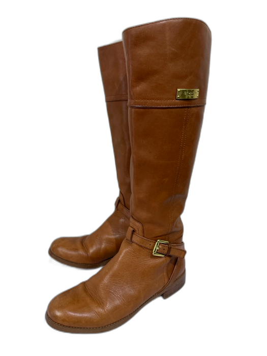 Coach Shoe Size 6 Brown Leather Side Zip Buckle Half Calf Boots Brown / 6