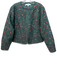 Hill House Size Medium Green & Multi Cotton Quilted Floral Hook & Eye Jacket Green & Multi / Medium