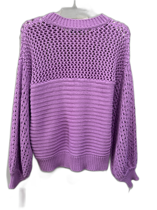 Joie Size Medium Pastel Purple Cotton & Polyester Chunky Knit Crew Neck Sweater Pastel Purple / Medium