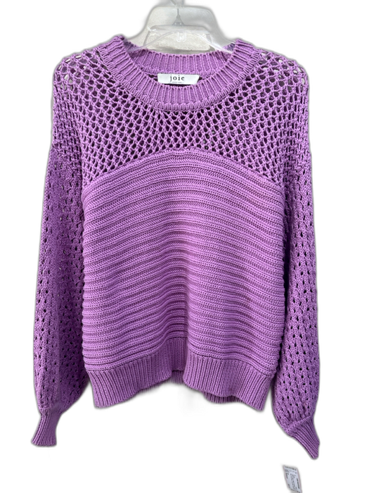 Joie Size Medium Pastel Purple Cotton & Polyester Chunky Knit Crew Neck Sweater Pastel Purple / Medium