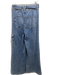 Veronica Beard Jeans Size 27 Light Wash Cotton Wide Leg Cargo Pockets Jeans Light Wash / 27