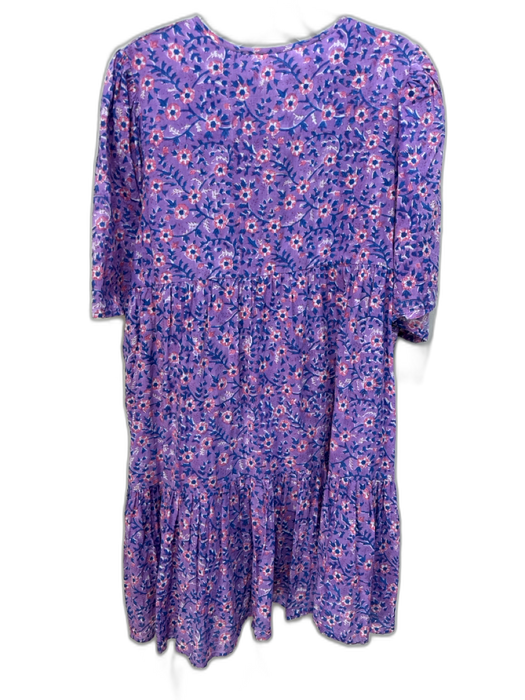 India Collection Emerson Fry Size M/L Purple, Pink & Blue Organic Cotton Dress Purple, Pink & Blue / M/L