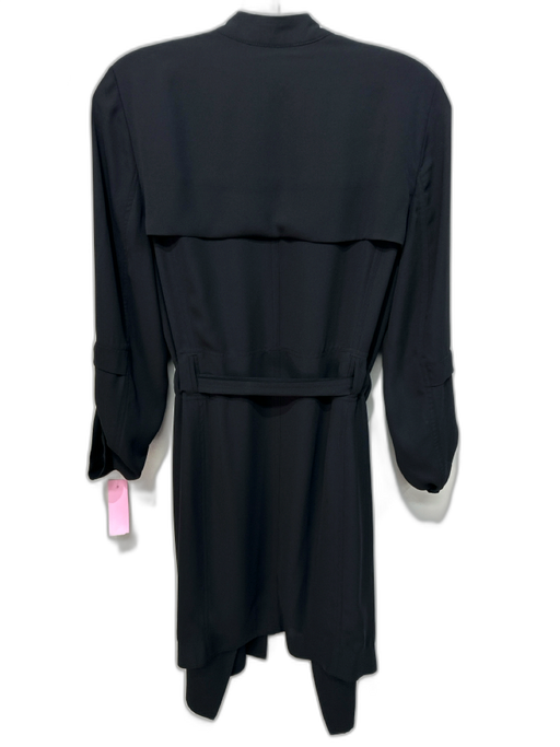 Babaton Size Small Black Polyethylene Semi Sheer Sleeve Buttons Draped Jacket Black / Small