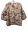 Tuckernuck Size Medium Tan, Purple & Green Polyester Abstract Floral Top Tan, Purple & Green / Medium