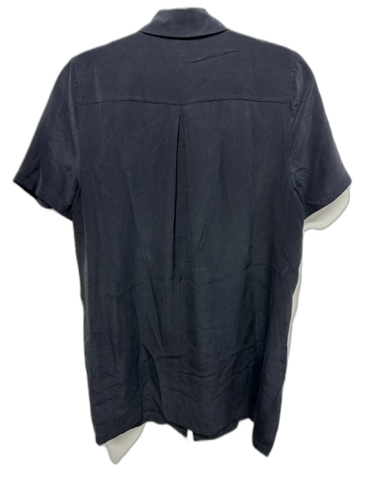 Equipment Femme Size XS Black Silk Short Sleeve Button Down Collar Top Black / XS