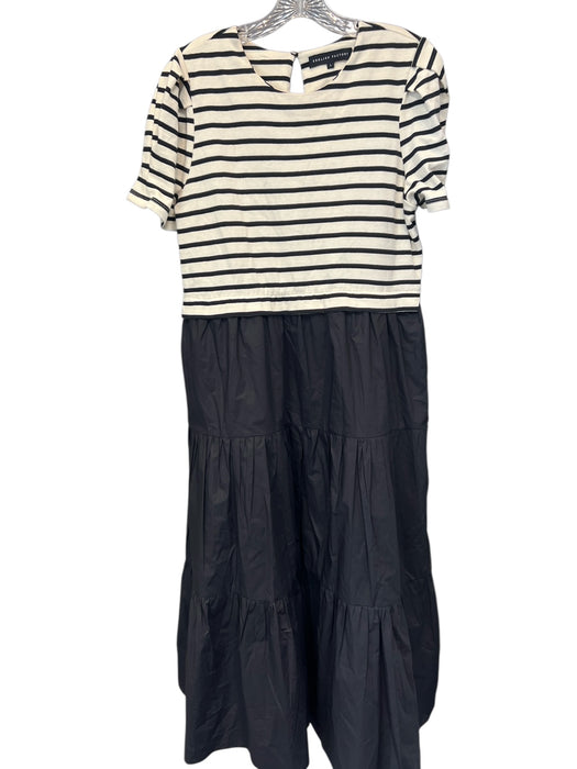 English Factory Size Large Black & White Polyester & Cotton Round Neck Dress Black & White / Large