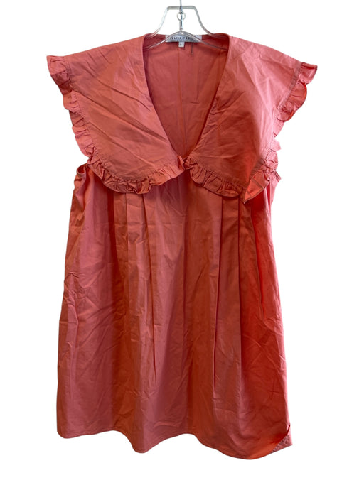 English Factory Size Large Melon No Fabric Tag V Neck Large Collar Dress Melon / Large