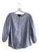 Pomander Place Size XL Blue & White Nylon Blend Round Neck Pin Stripe Top Blue & White / XL
