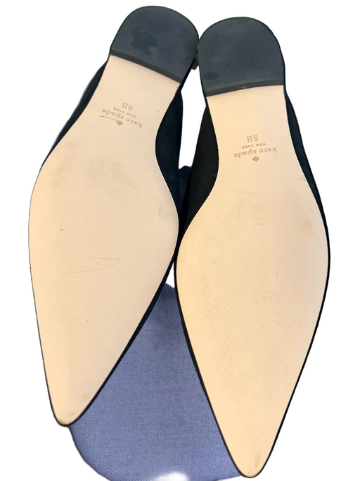 Kate Spade Shoe Size 8 Black Microsuede Pointed Toe Rhinestone Detail Mule Shoes Black / 8