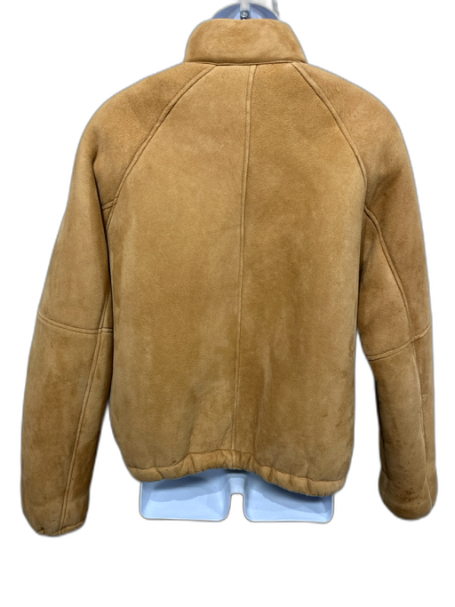 Polo AS IS Size M Tan Leather Solid Lined Zip Up Men's Jacket Tan / M