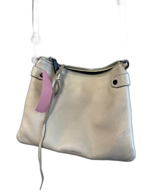 Rebecca Minkoff Off White Leather Pebbled Silver Hardware Top Zip Bag Off White / Small