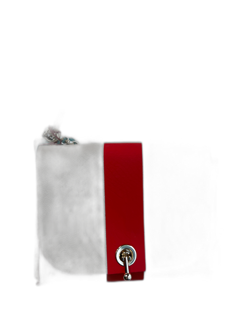 Ohmai Cream & Multi Leather goldtone hardware Reversable Floral Bag Cream & Multi / Mini Pouchette